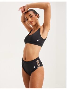Nike Black Scoop Sports Bikini Top and High-Waist Bottoms